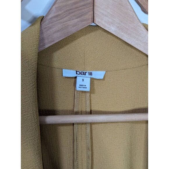 bar III Women's Mustard Yellow Open Front Style Blazer - Size S - Picture 4 of 4